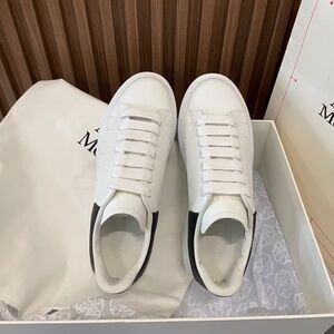Alexander McQueen White and Black Platform Sneakers